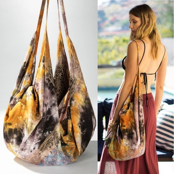 Ruggine Handbags - Tie Dyed Boho Beach Hobo Shoulder Bag - 100% Cotton - Bohemian Ethnic Inspired